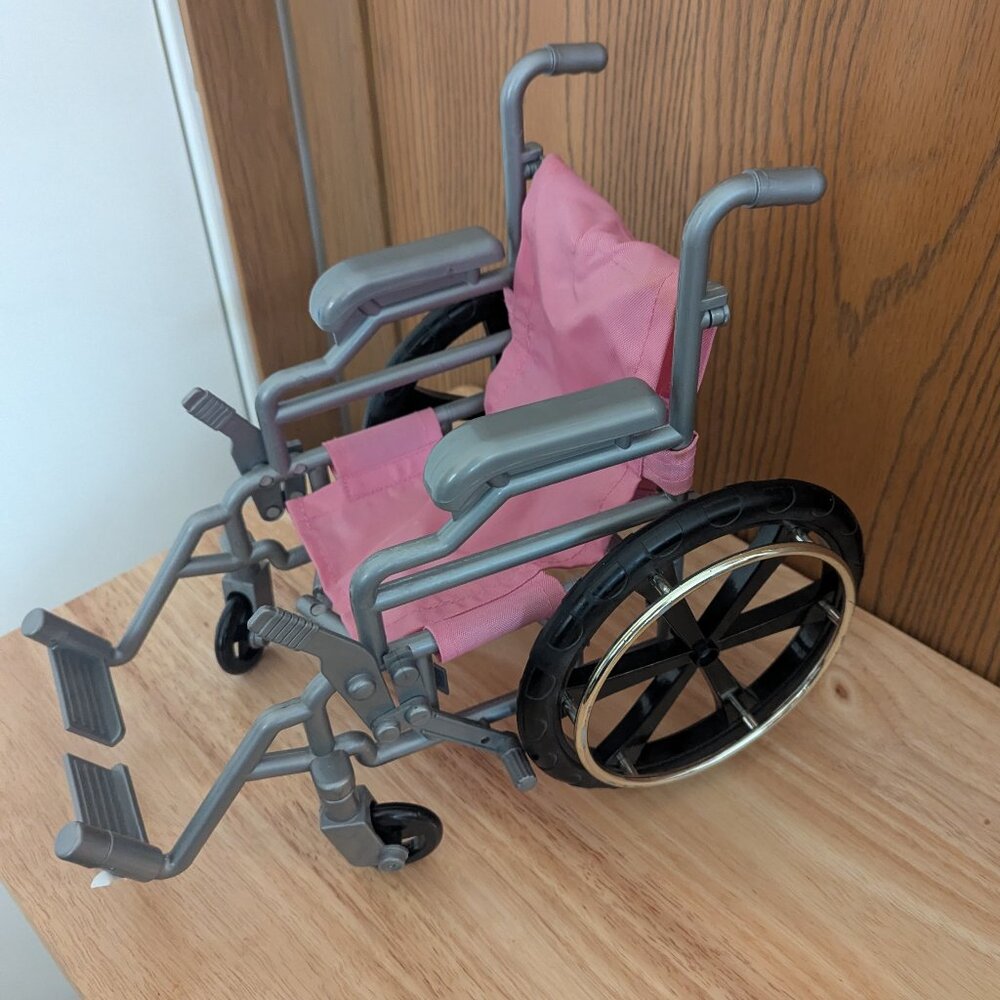 Toys R Us Doll /Stuffed Animal (18") Folding Wheelchair Pink/Silver- Inclusion